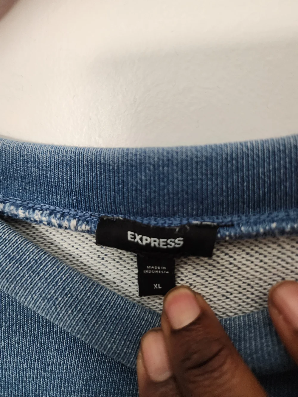 Express Blue Puff Sleeve Sweatshirt
